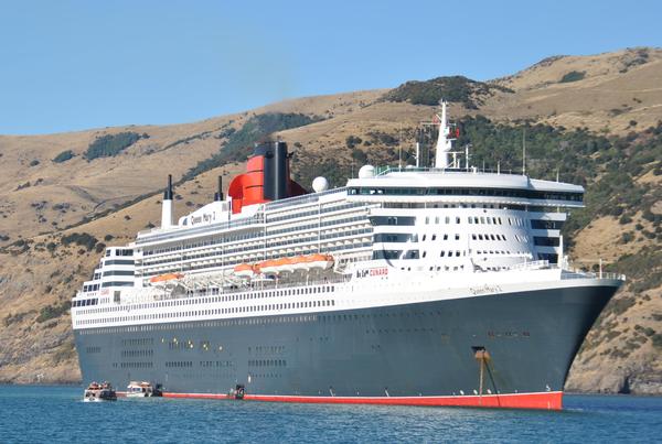 The endless Kiwi summer welcomed one of the world's largest cruise ships to Akaroa today. 